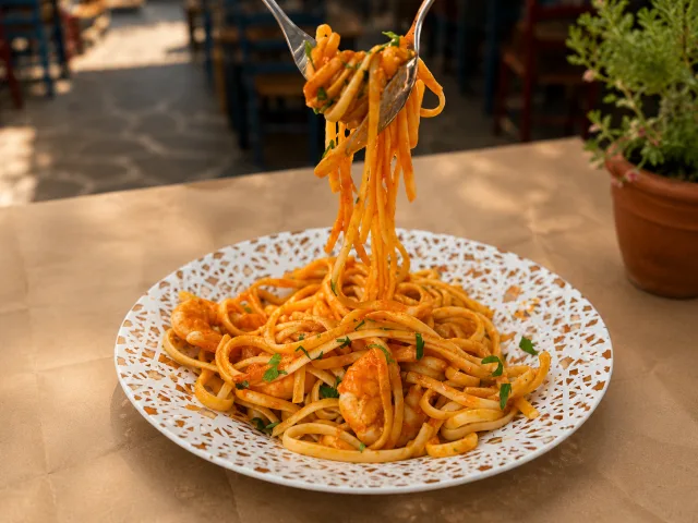 Linguine mit Garnelen